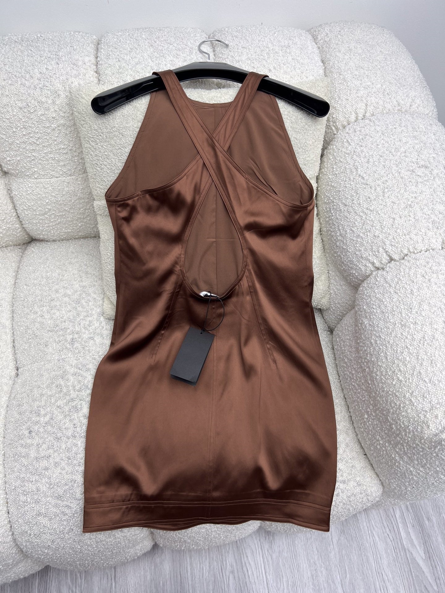 Satin backless dress