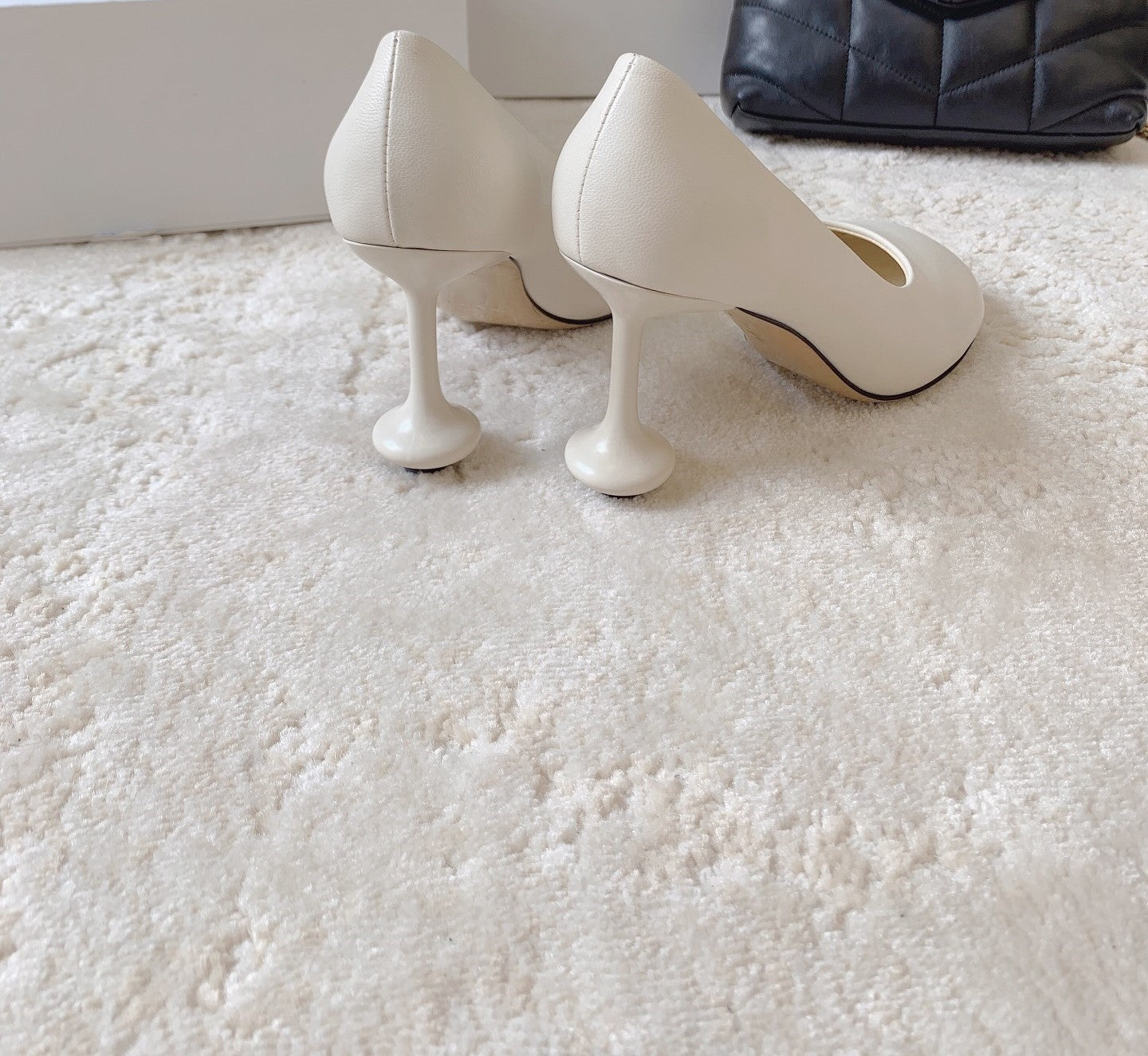 Soft leather high heels