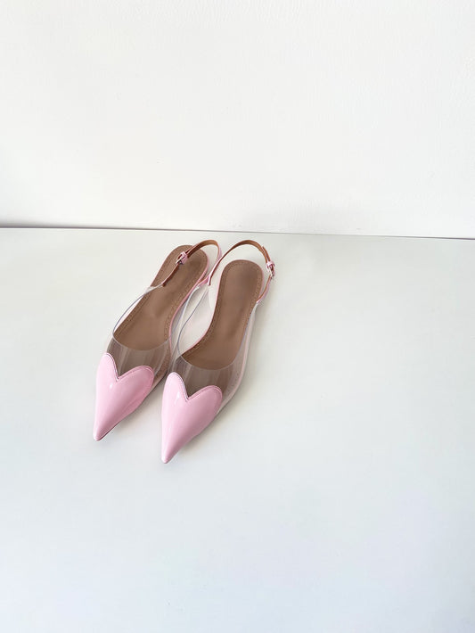 Love heart flat shoes