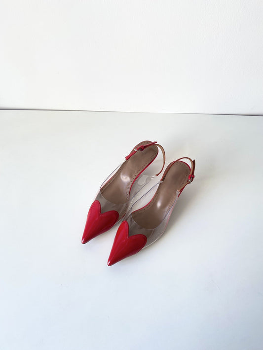 Heart high heel sandals