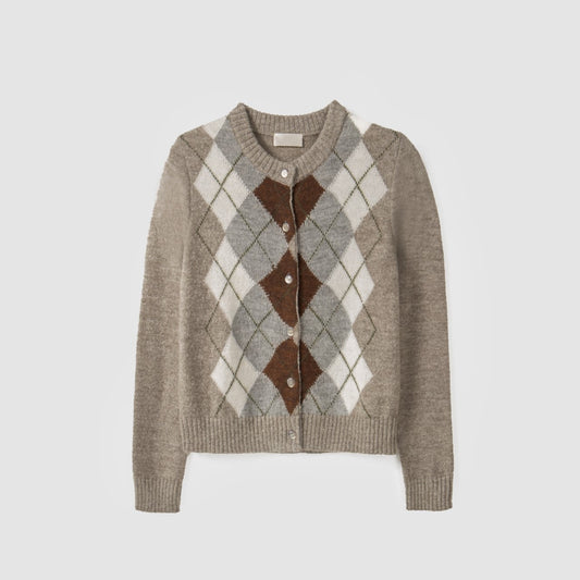 Diamond check cardigan