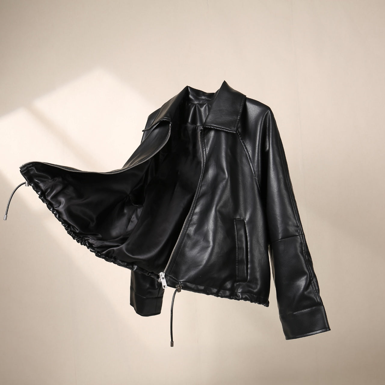 Black leather jacket