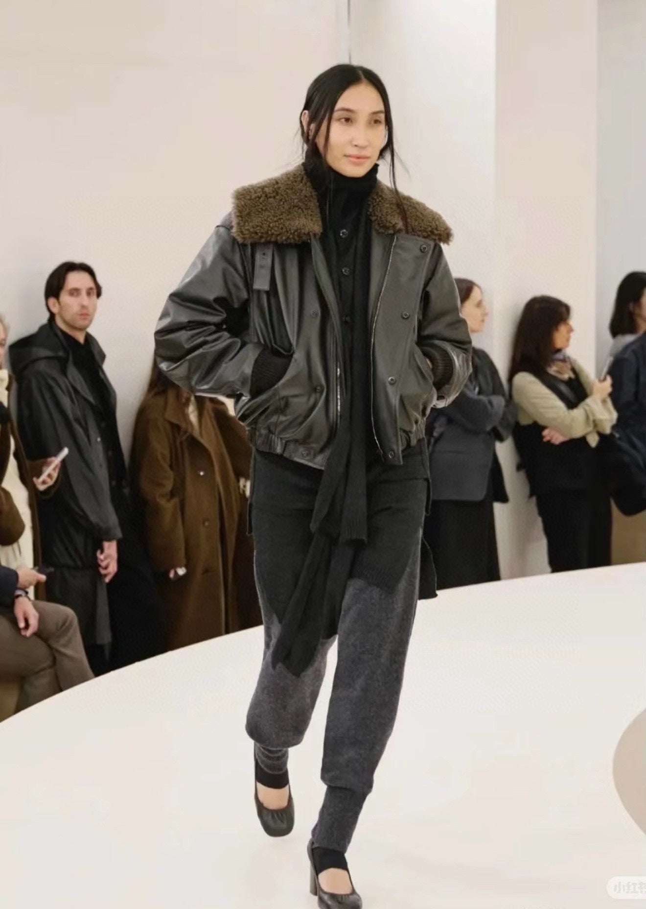 Cowhide quilted jacket