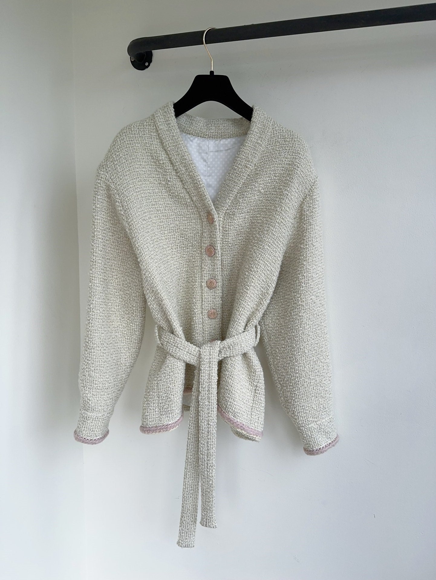 Tie-knit cardigan