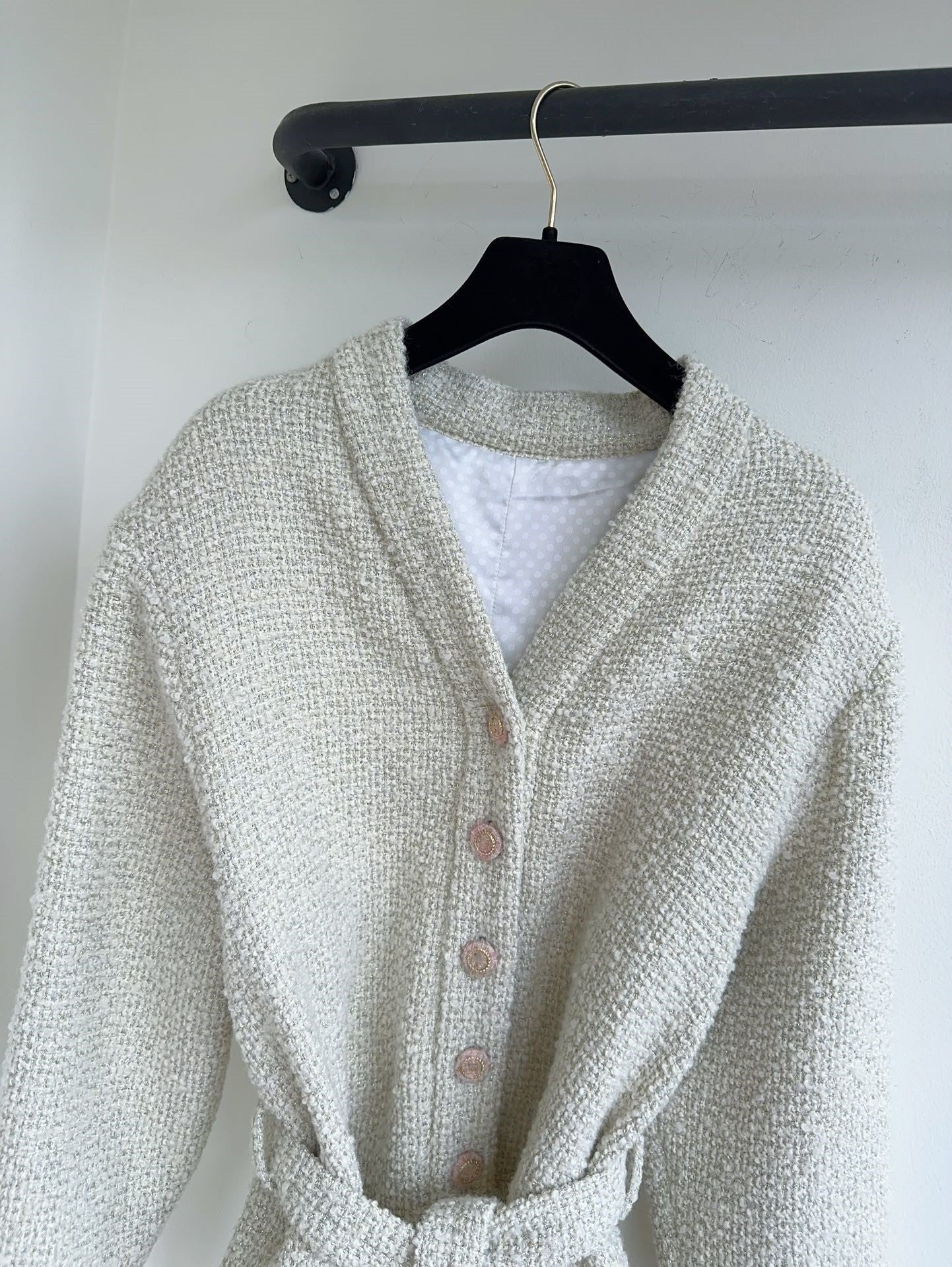 Tie-knit cardigan