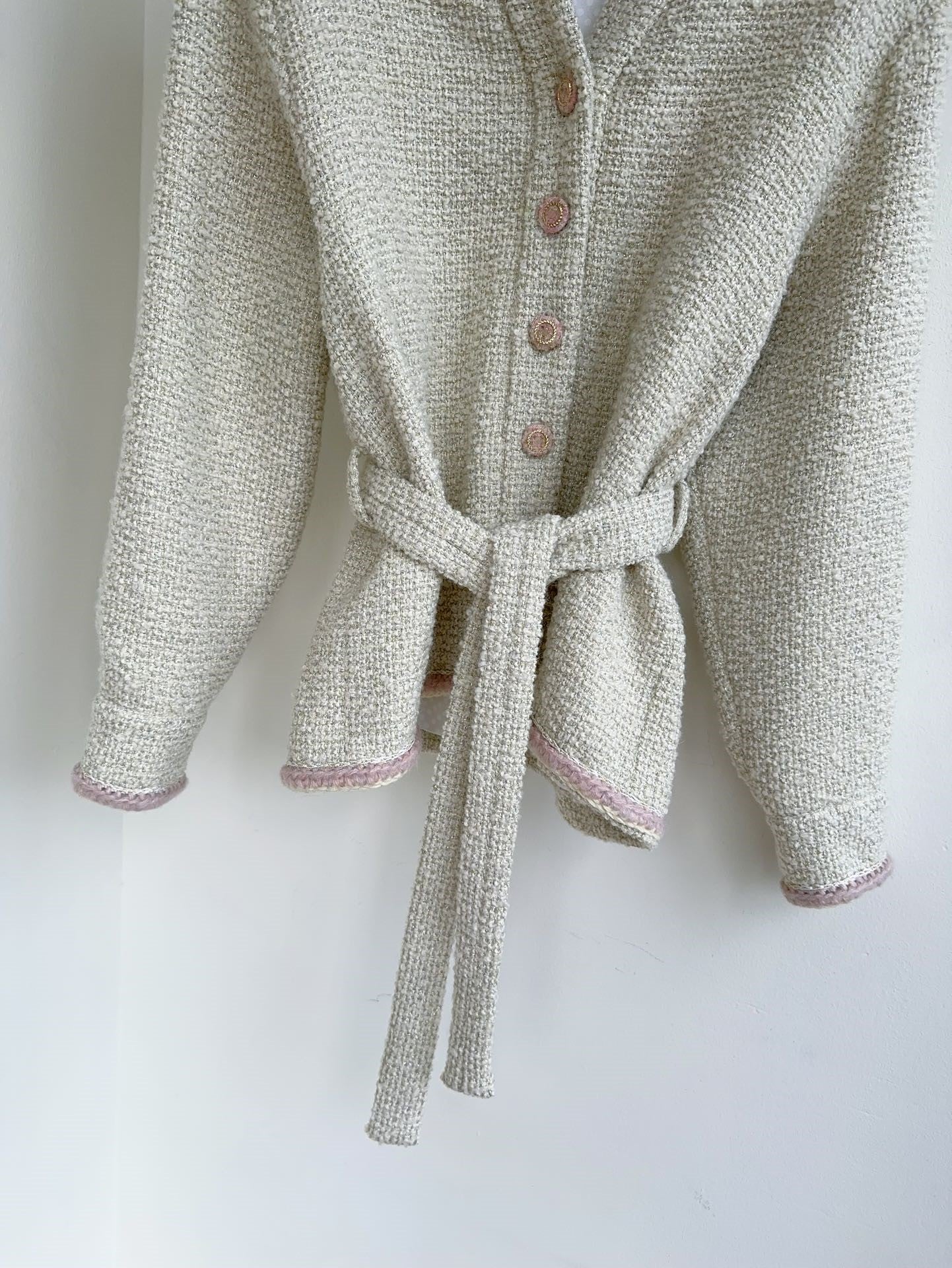 Tie-knit cardigan