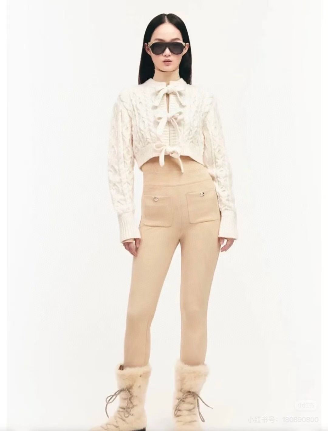 Knitted Bow Cropped Top