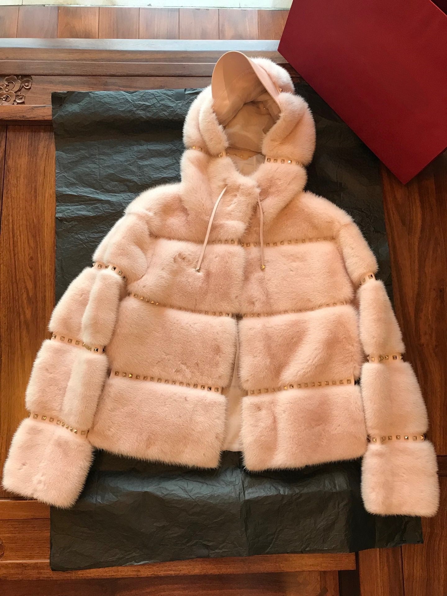 Pink mink coat