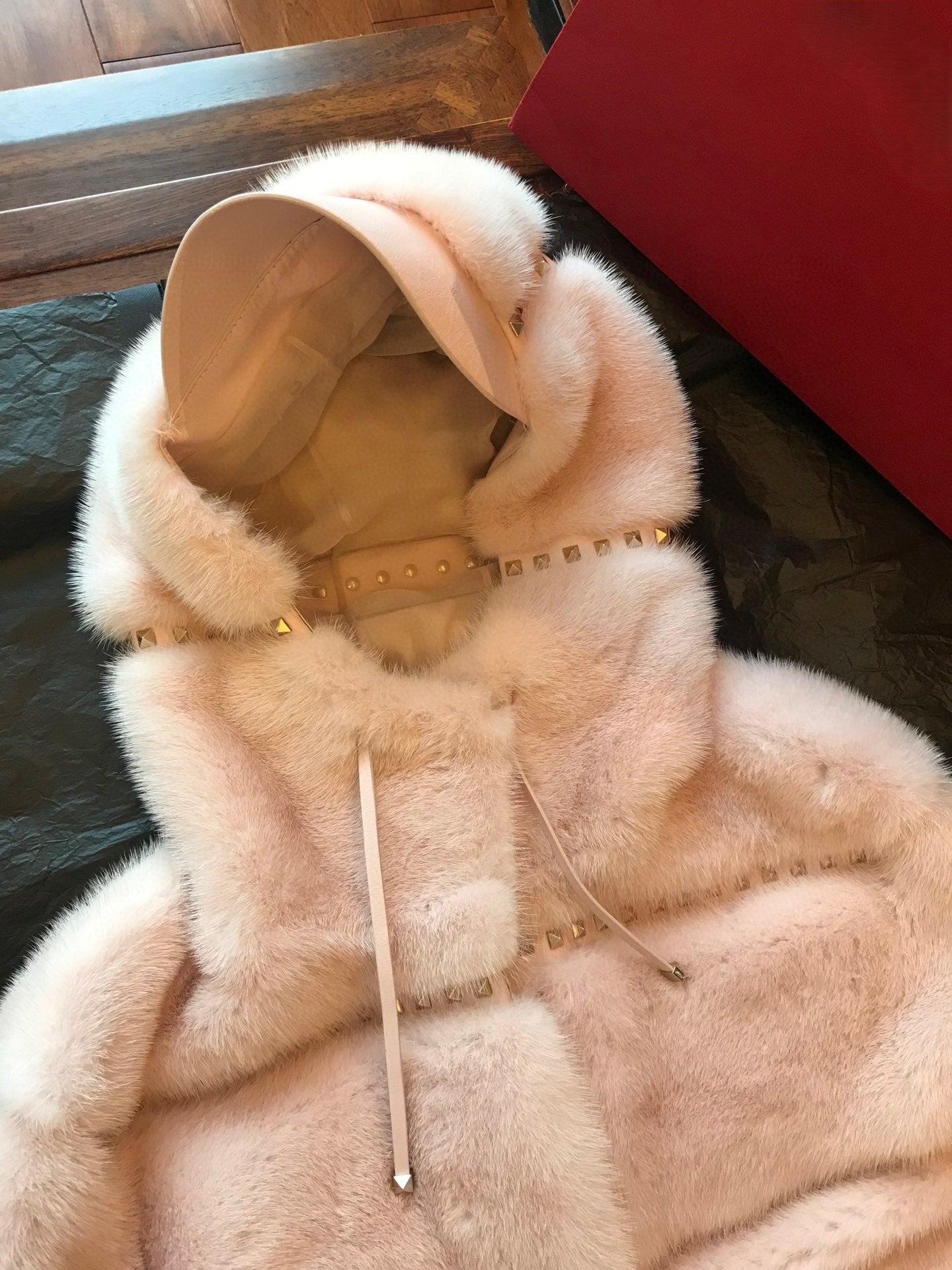 Pink mink coat