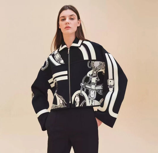 Black and white painted jacket