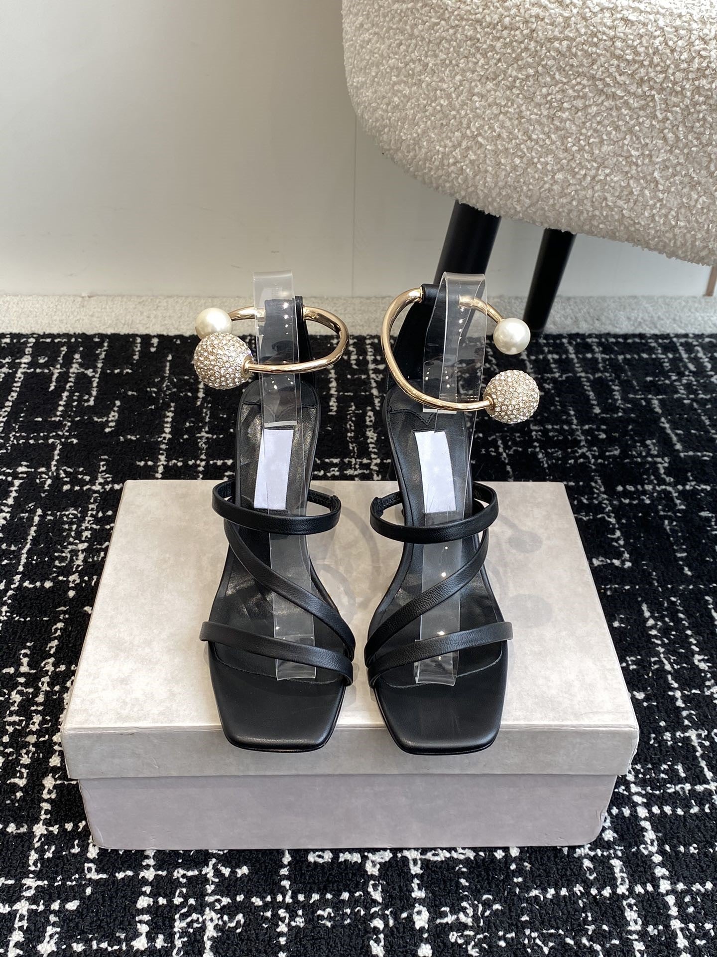 Square Toe Stiletto Sandals
