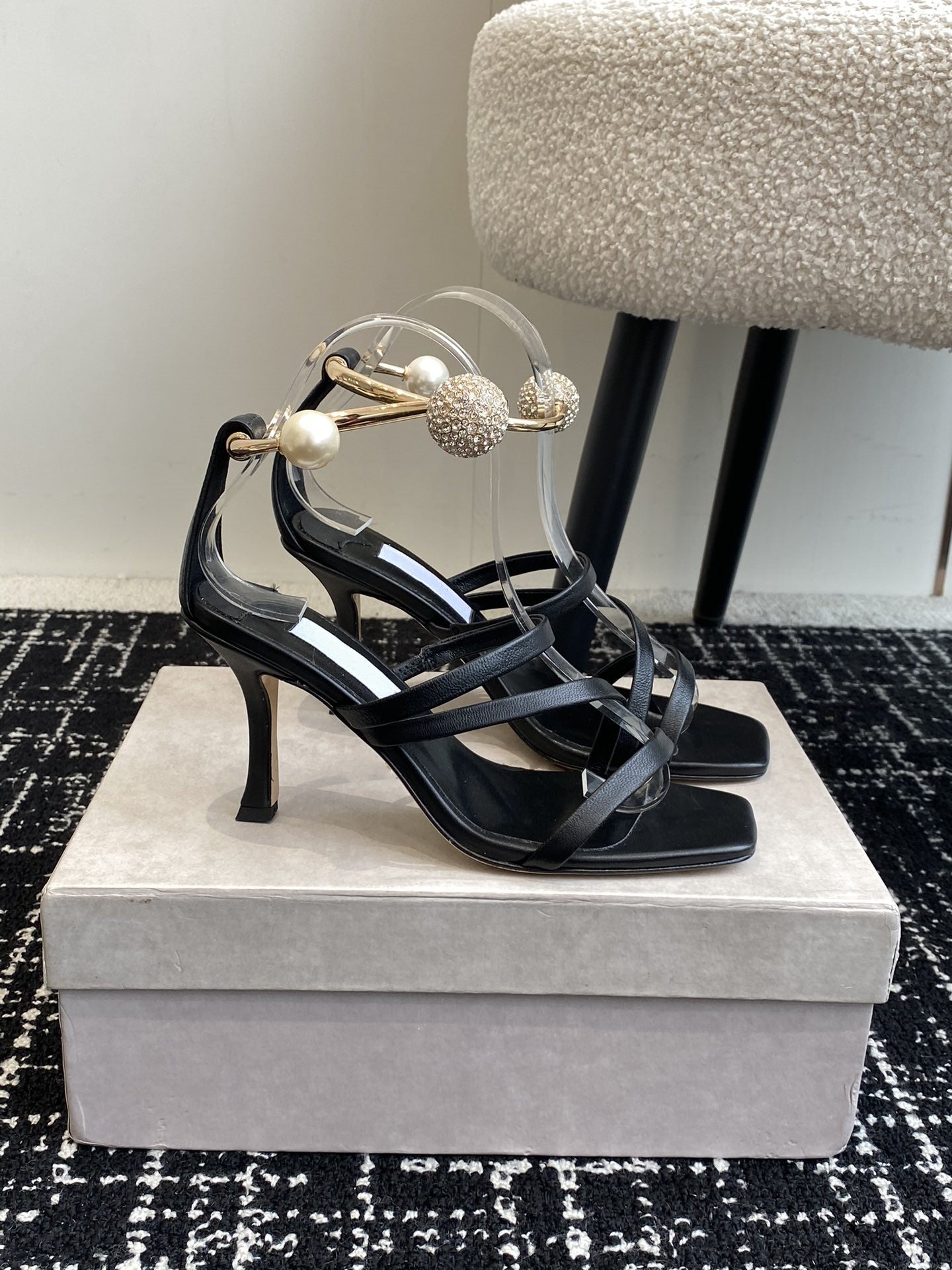 Square Toe Stiletto Sandals