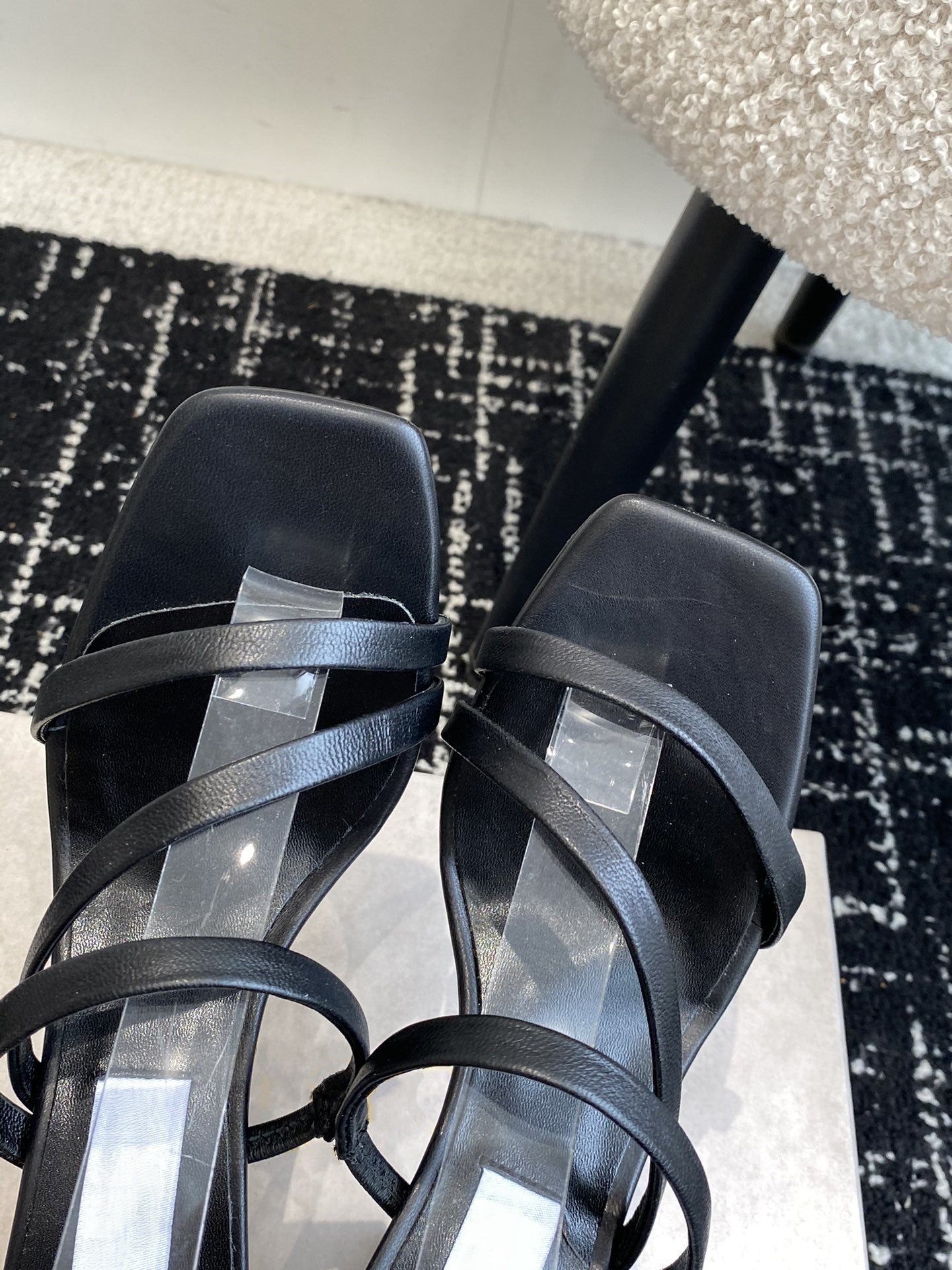 Square Toe Stiletto Sandals