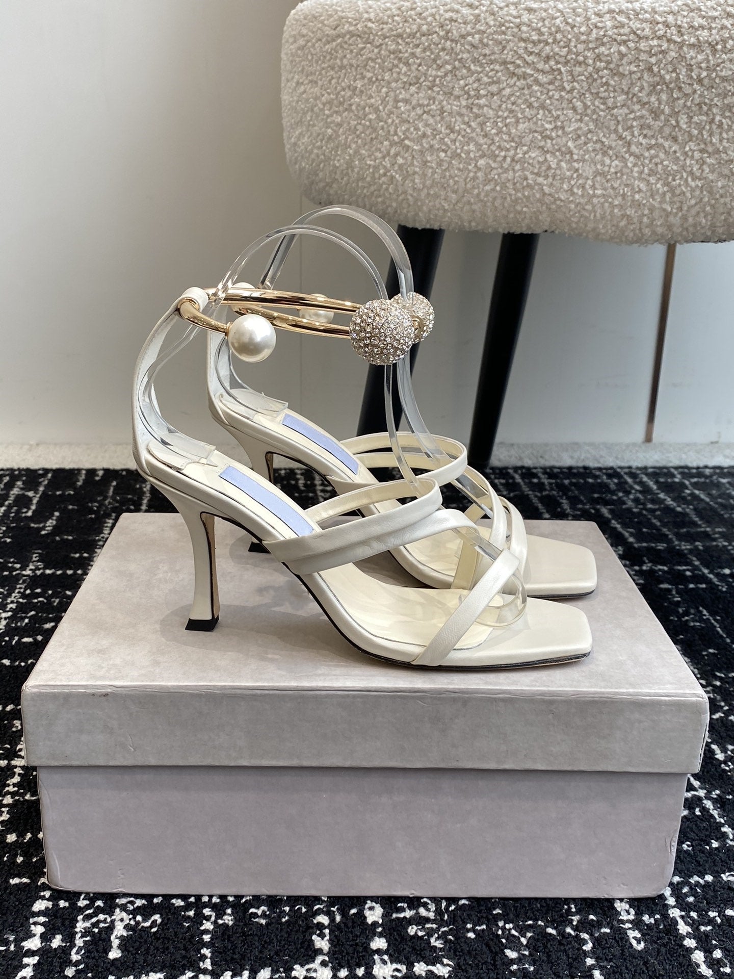 Square Toe Stiletto Sandals