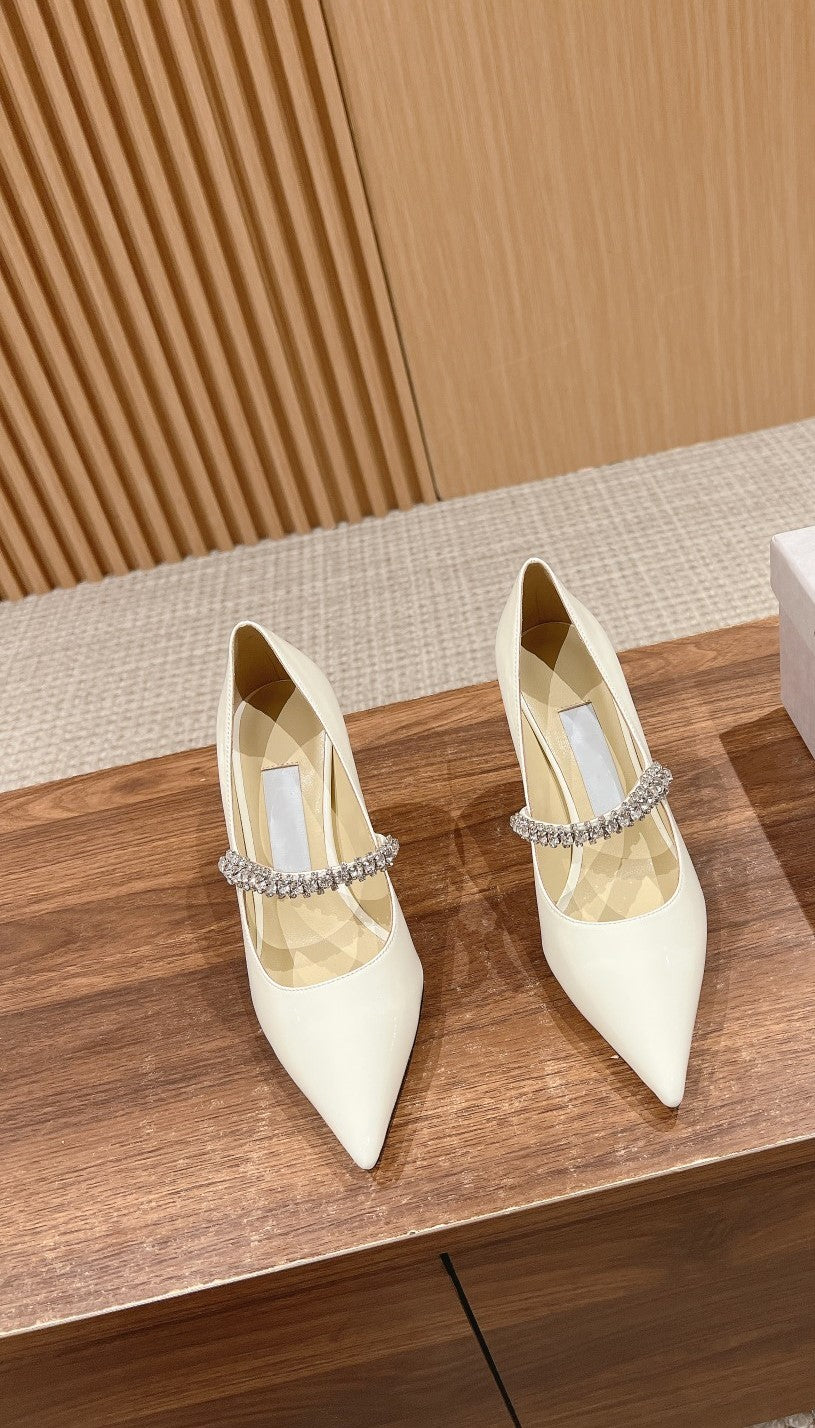 Sheepskin high heels