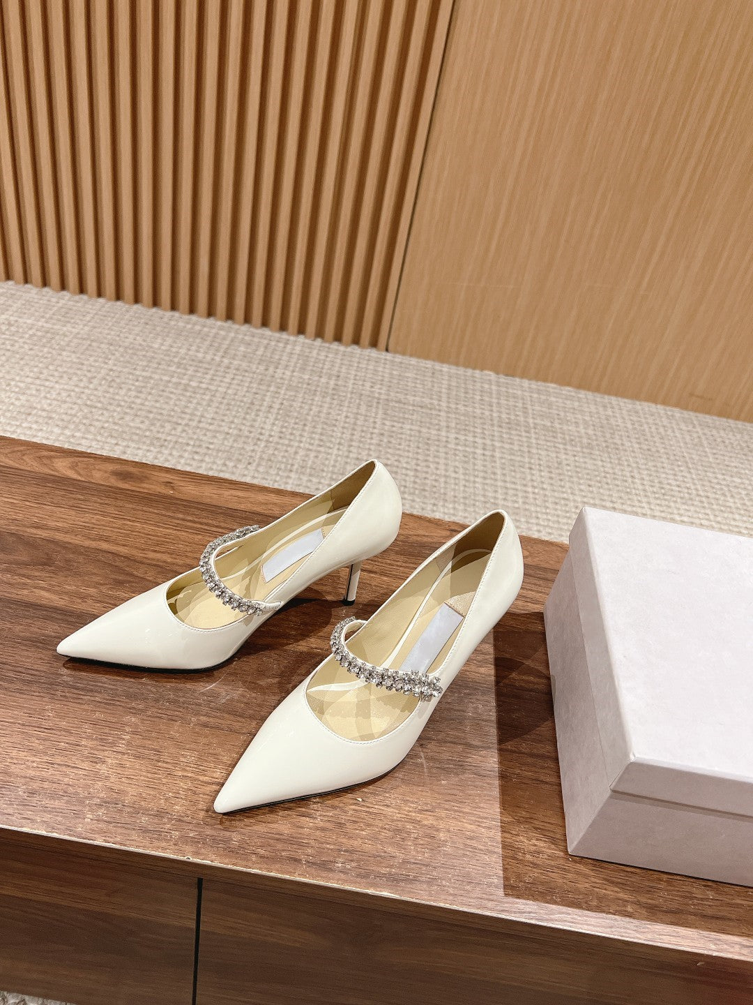 Sheepskin high heels