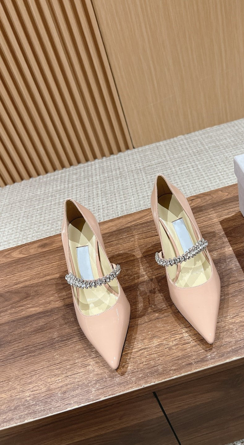 Sheepskin high heels