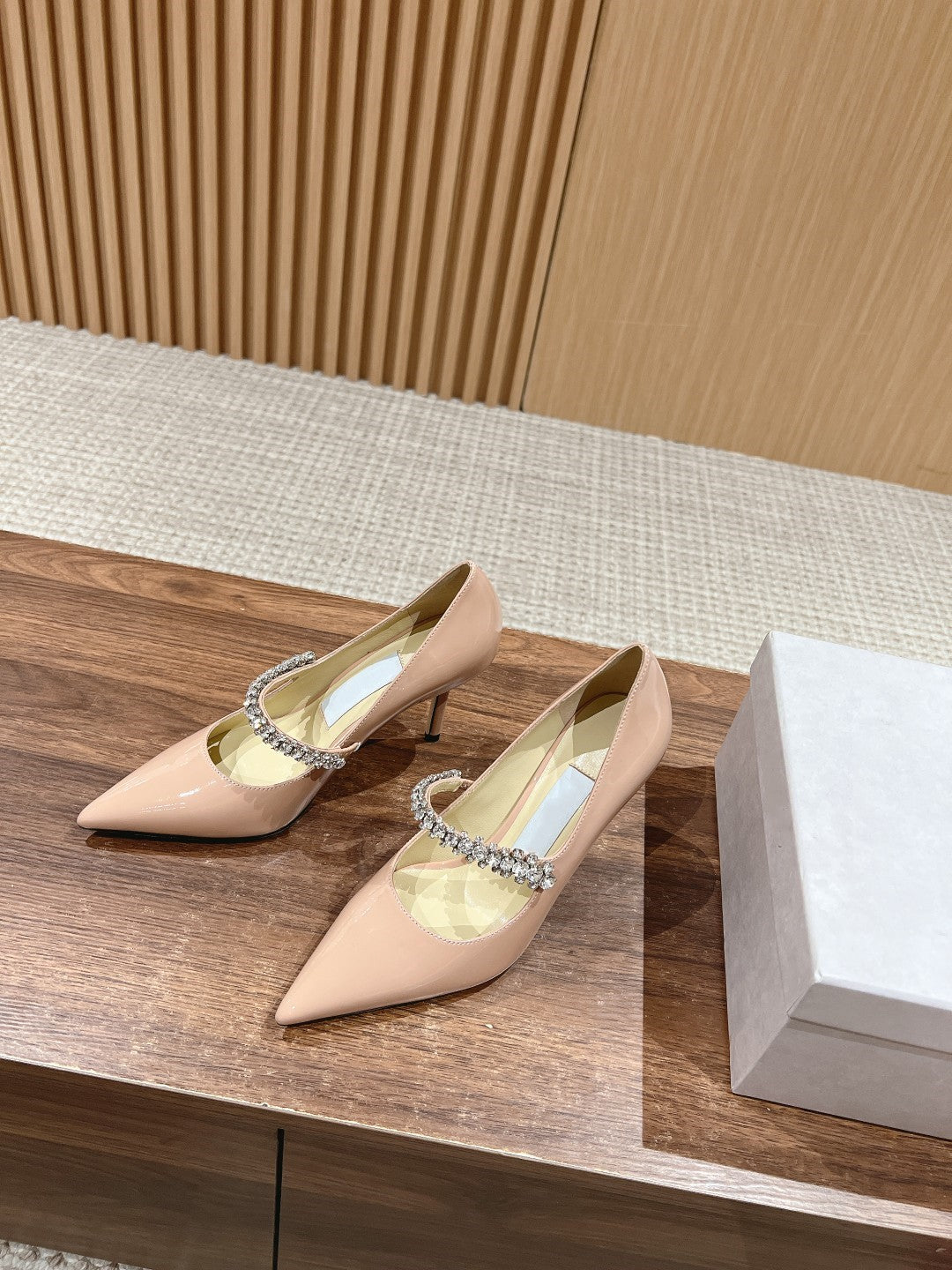 Sheepskin high heels
