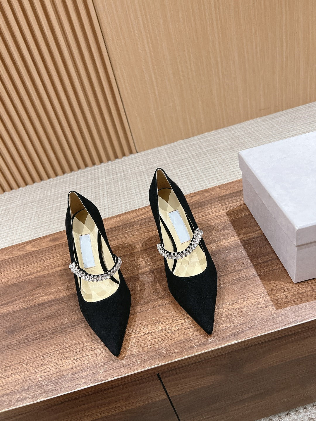 Sheepskin high heels