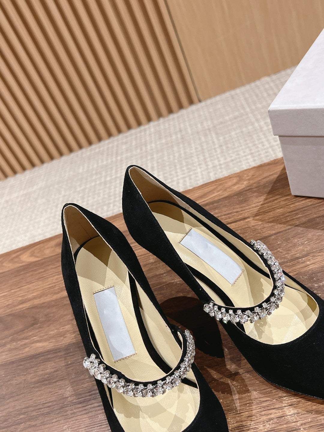 Sheepskin high heels