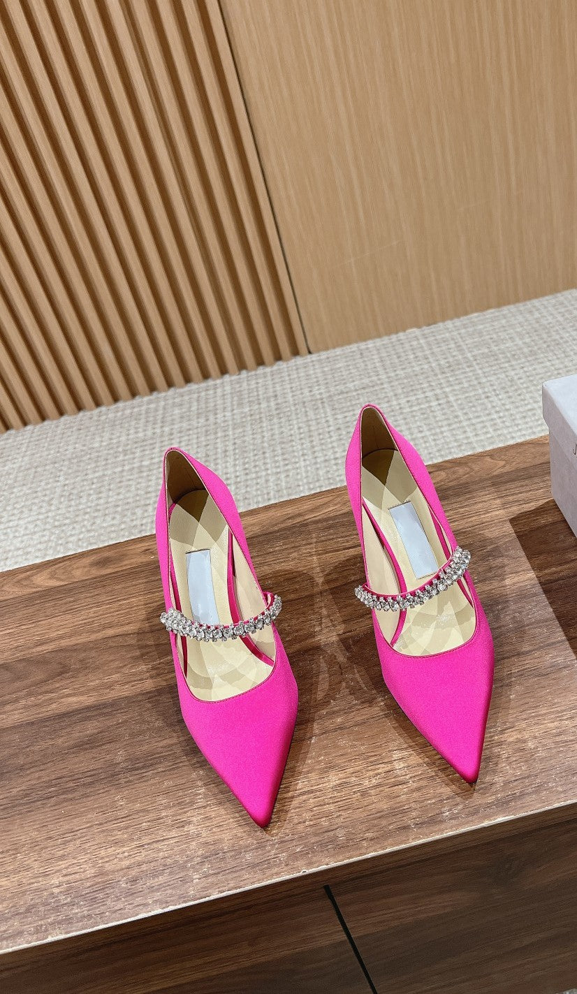 Sheepskin high heels