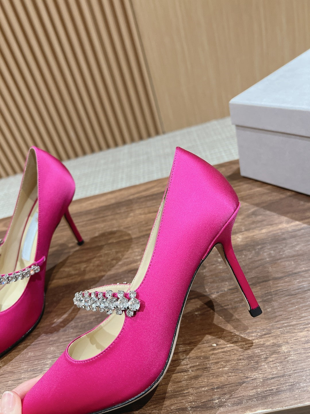 Sheepskin high heels