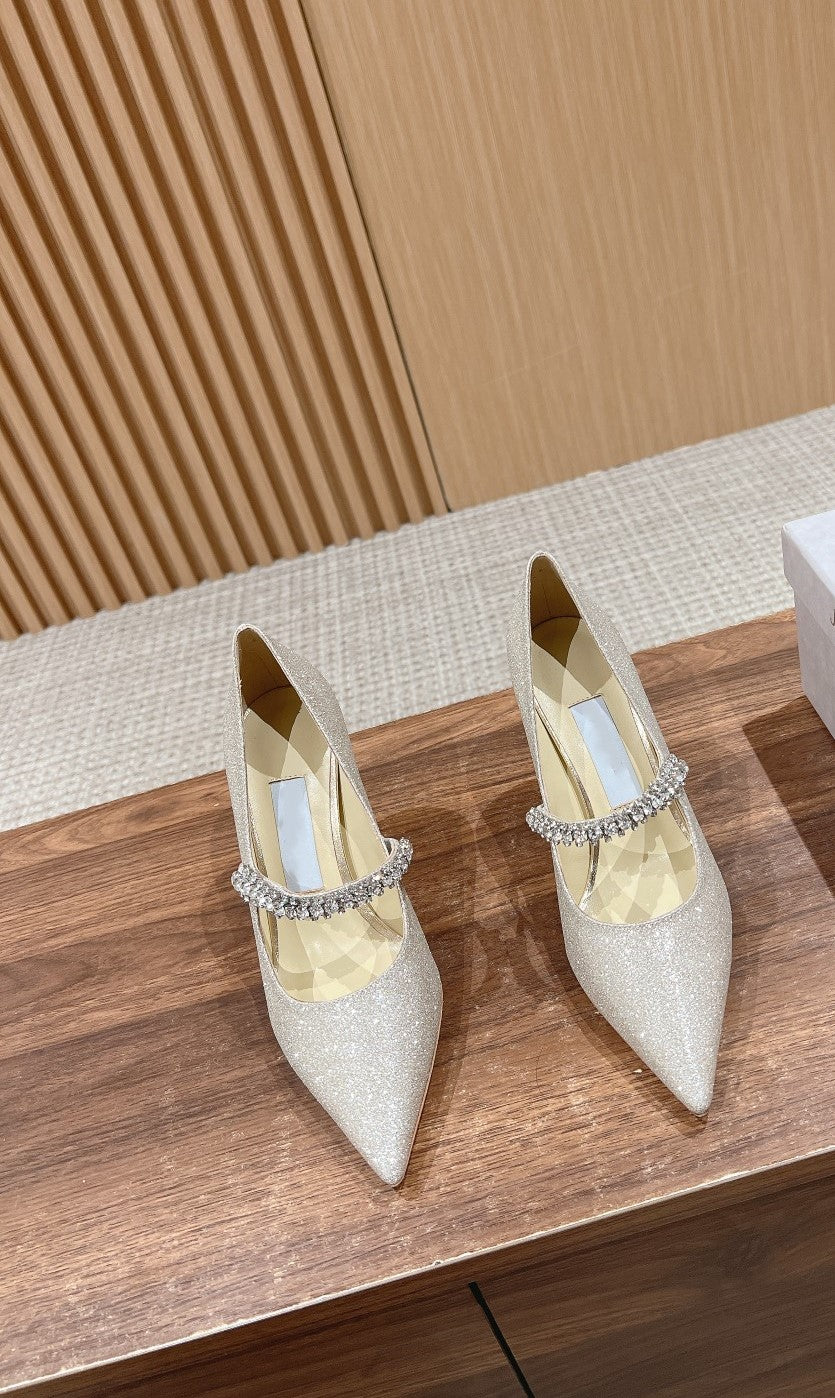Sheepskin high heels