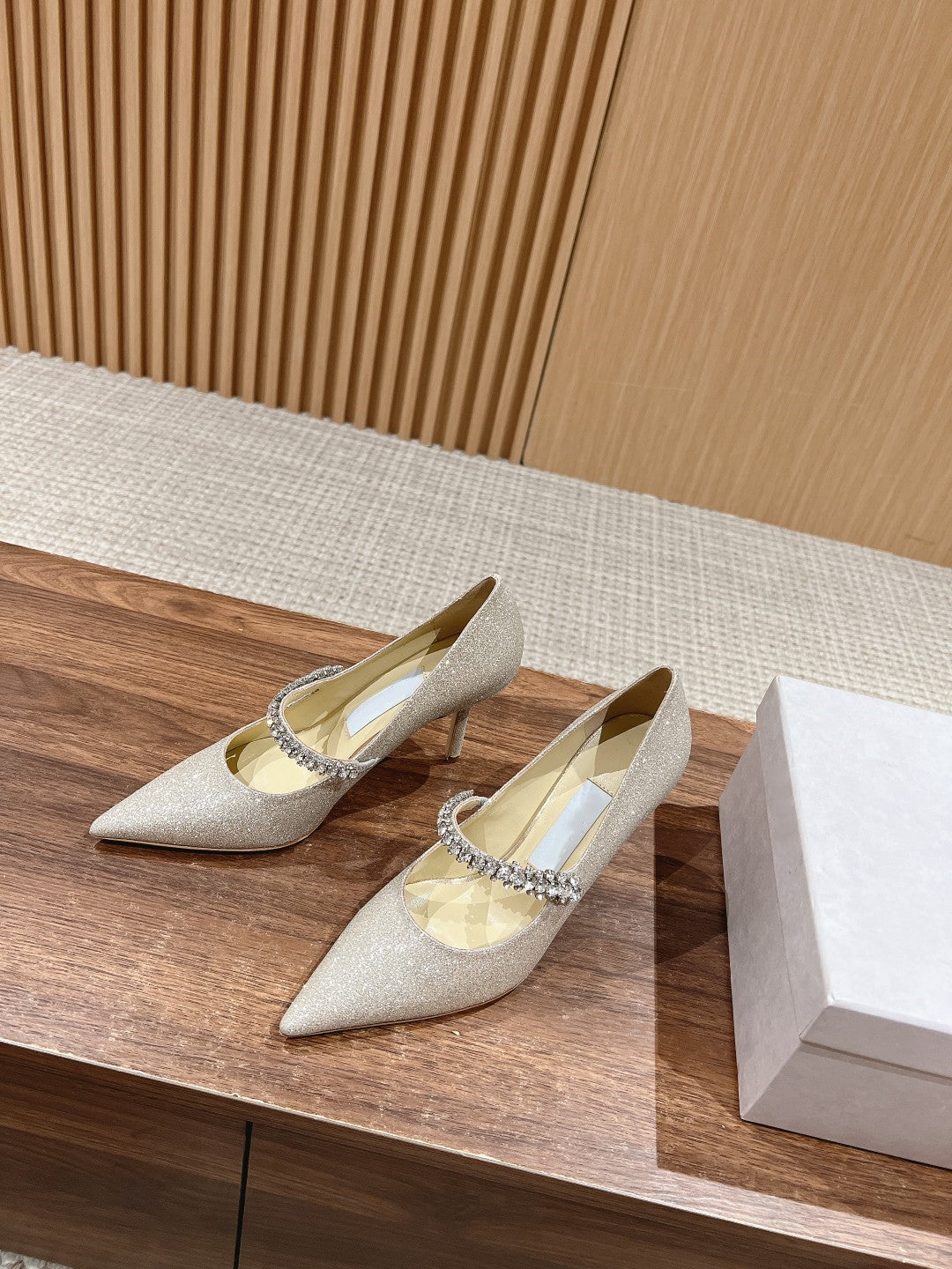 Sheepskin high heels