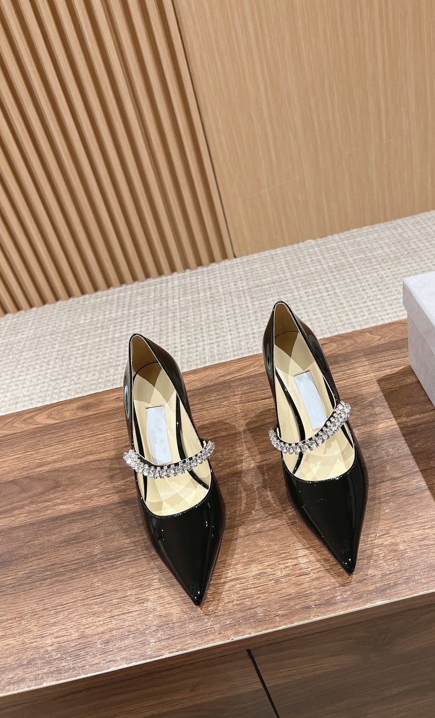 Sheepskin high heels