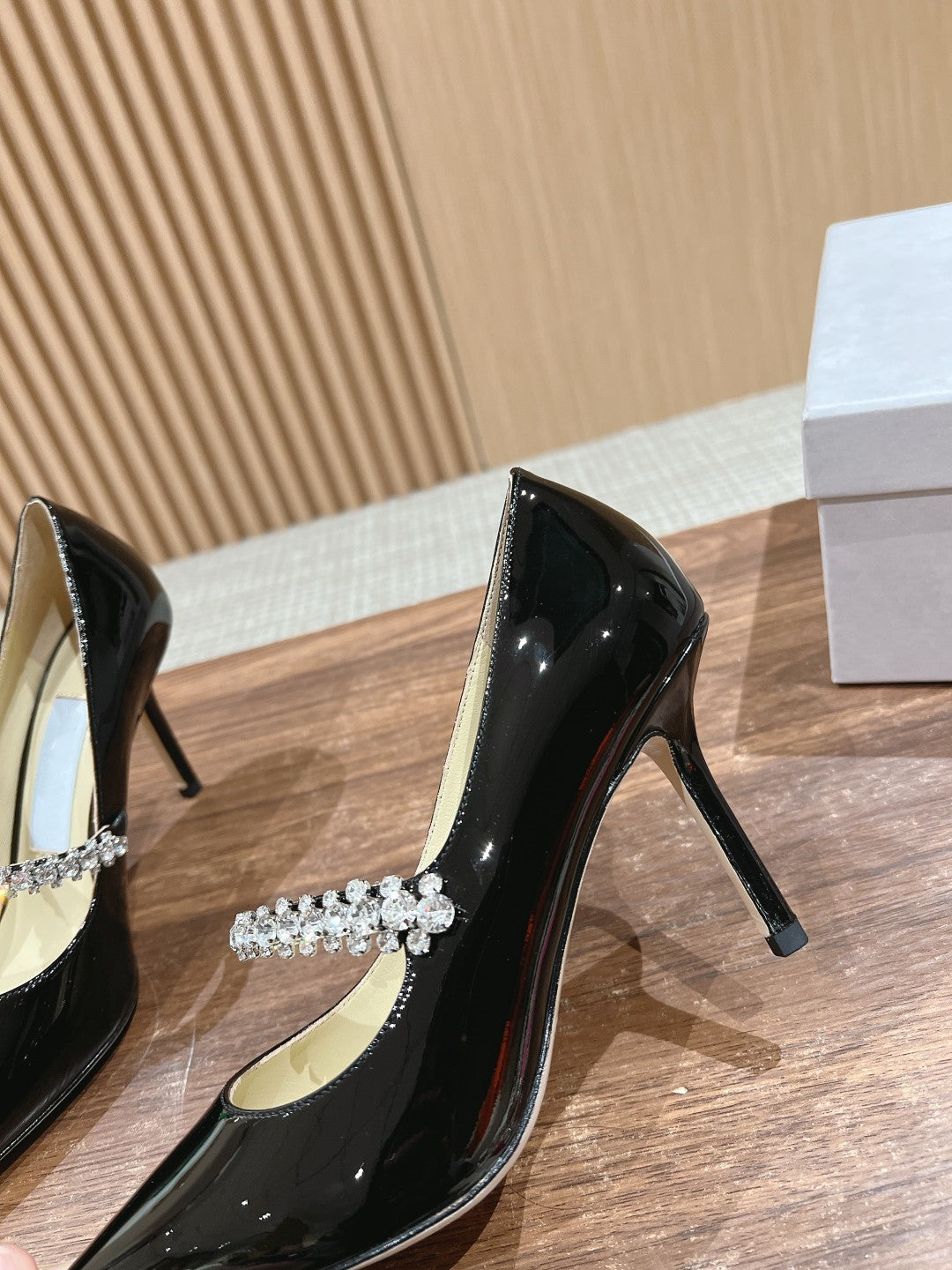 Sheepskin high heels